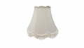 Upgradelights Silk Scalloped Bell 14 Inch Washer Lamp Shade With Fringe Eggshell 