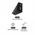 Uxcell 4set Inside Corner Bracket Gusset Kits 77x77x40mm 4080 Angle Connector For European 4040 Series Aluminum Profile Black