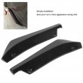 Qiilu 2pcs Rear Bumper Lip Diffuser Universal Car Spoiler Anti-scratch Protector Glossy Black