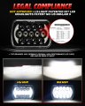 Lx-light Pair 5 X7 6 High Low Beam Led Headlights Compatible With Jeep Wrangler Yj Cherokee Xj H6054 H5054 H6054ll 69822 6052
