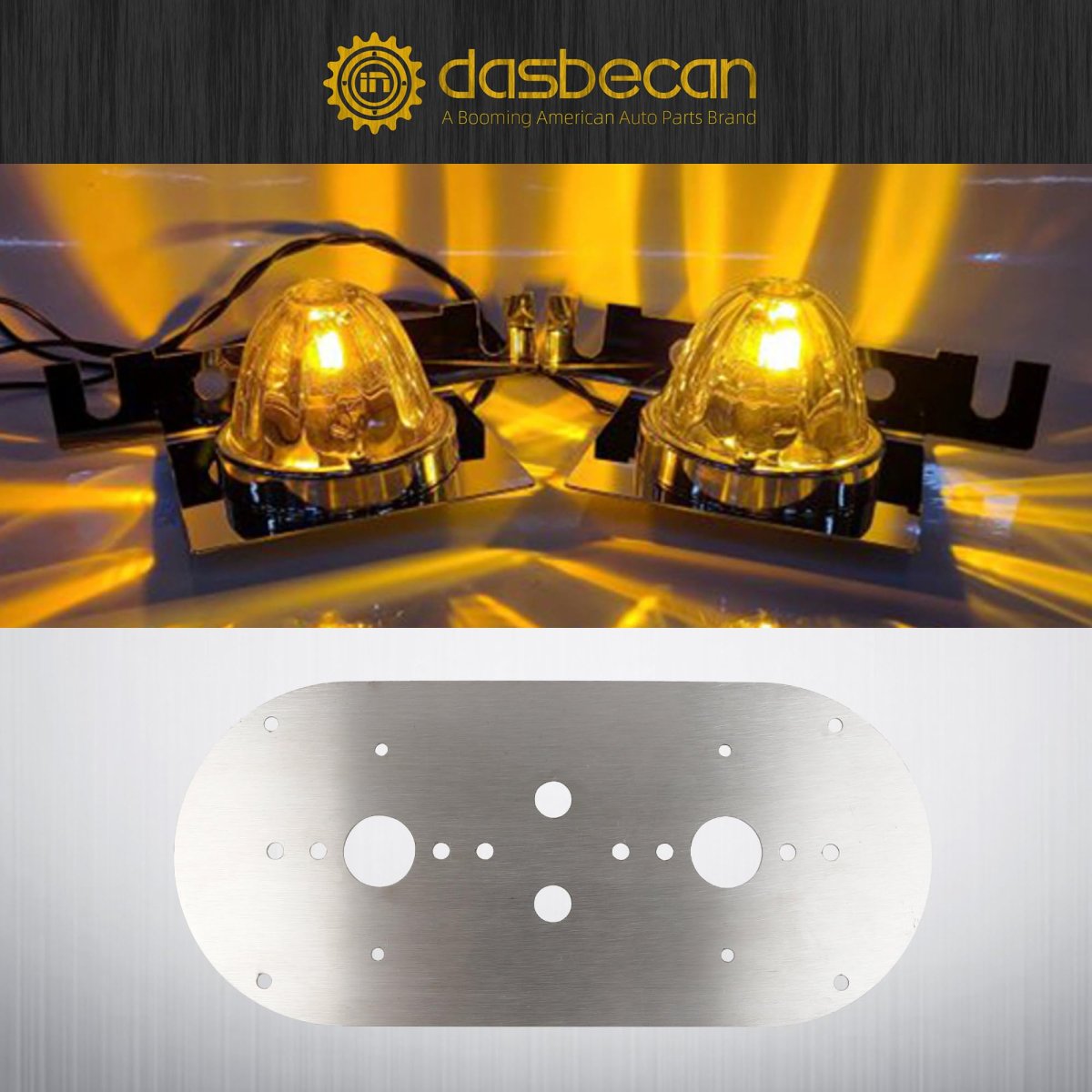 Dasbecan 2pcs Watermelon Light Bracket For Peterbilt 359 379 389 And Other Commercial Trucks Kenworth 660 680 880 W900l Models