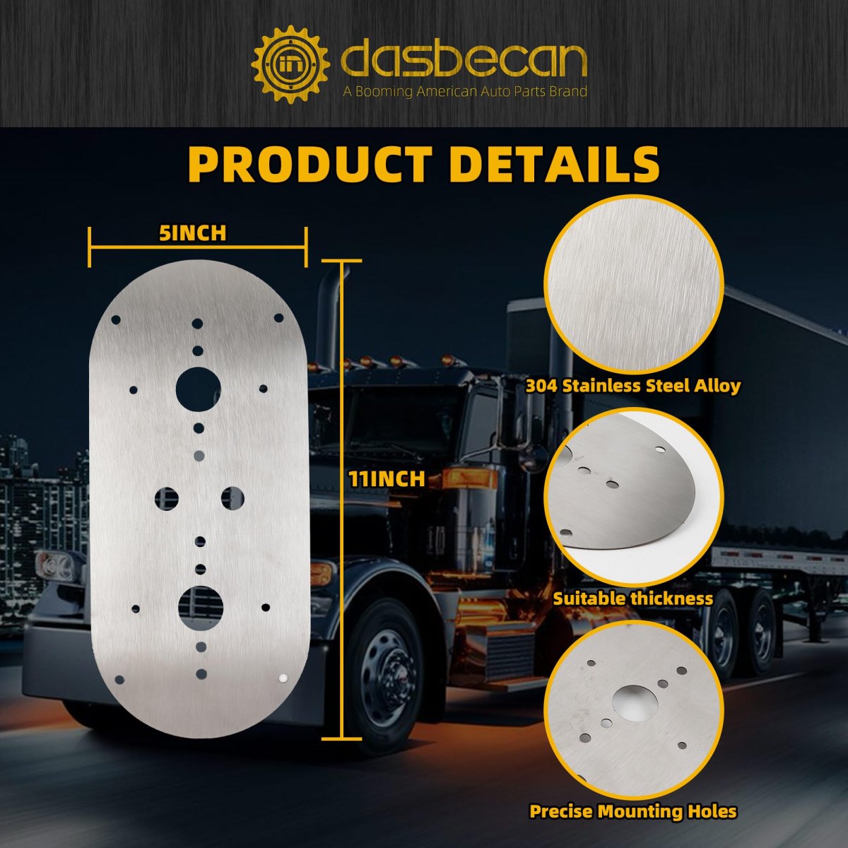Dasbecan 2pcs Watermelon Light Bracket For Peterbilt 359 379 389 And Other Commercial Trucks Kenworth 660 680 880 W900l Models