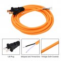 Uxcell 8ft 18 2 Cloth Covered Lamp Cord With Plug Pcs Vintage Electrical Stripped Ends For Extension Wiring Diy Repairing