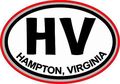 3in X 2in Gray And Red Oval Hv Hampton Virginia Sticker By Stickertalk 