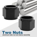 12an Female Tube Nut And Sleeve For 3 4 In Od Aluminum Tubing 37 Degrees Flare Hardline Adapter Fitting 6061 T6 2 Pieces