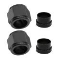 Zreneyfex 12an Female Tube Nut And Sleeve For 3 4 19mm Od Alloy Hose Line Fitting Aluminum Hardline Adapter Tubing 2pcs 