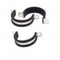 Uxcell 40mm Dia Epdm Rubber Lined U Shaped Pipe Tube Wire Clamps Clips 3pcs