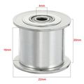 Uxcell Aluminum 3 M 20t 4mm Bore Toothless Timing Belt Pulley Idler Flange Synchronous Wheel For 15mm