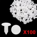 Uxcell 100 Pcs Universal 6mm Hole Dia White Plastic Car Rivets Fastener Retainer