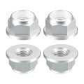 Nylon Insert Hex Lock Nuts 4pcs M4 X 0 7mm Aluminum Alloy Self-locking Anodizing Flange Nut For Fasteners Silver 