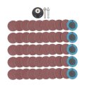 50pcs Quick Change Disc Set Roll Lock Sanding Discs With 1 4 Holder Aluminum Oxide 60grit 2 Inch For Surface Treatment 