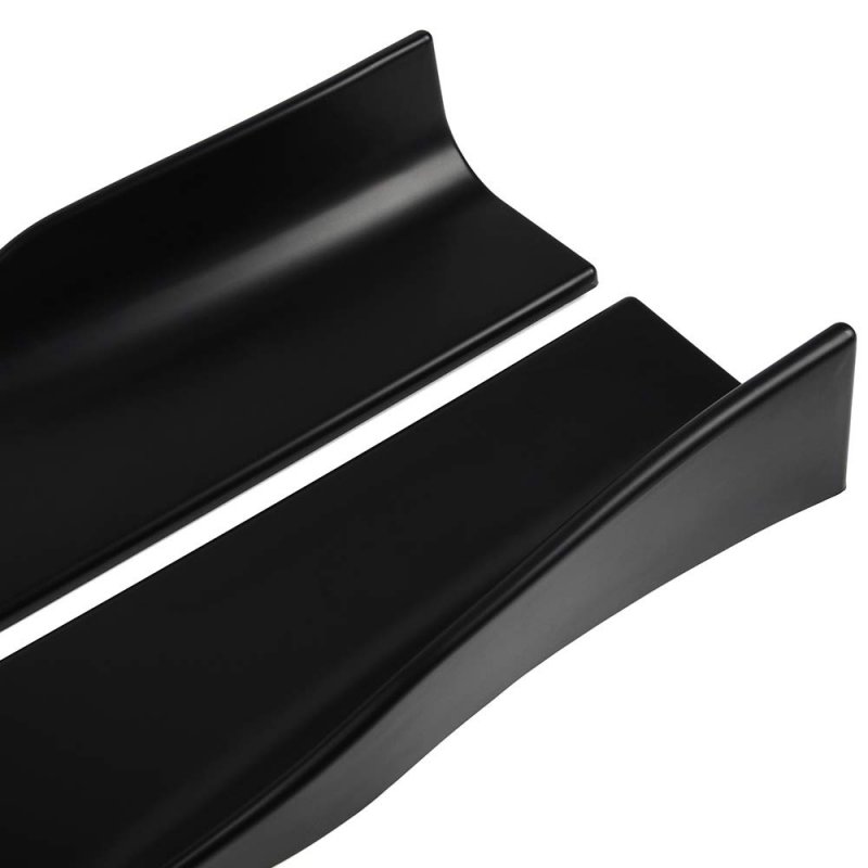 Universal Polyurethane Black Car Side Fender Skirts Extension Rocker Panel Splitter Protector 4 Piece Set Ready To Paint Fit