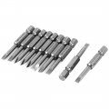 Uxcell 10pcs 1 4 Hex Shank 4mm Magnetic Slotted Screwdrivers Bits 50mm Long