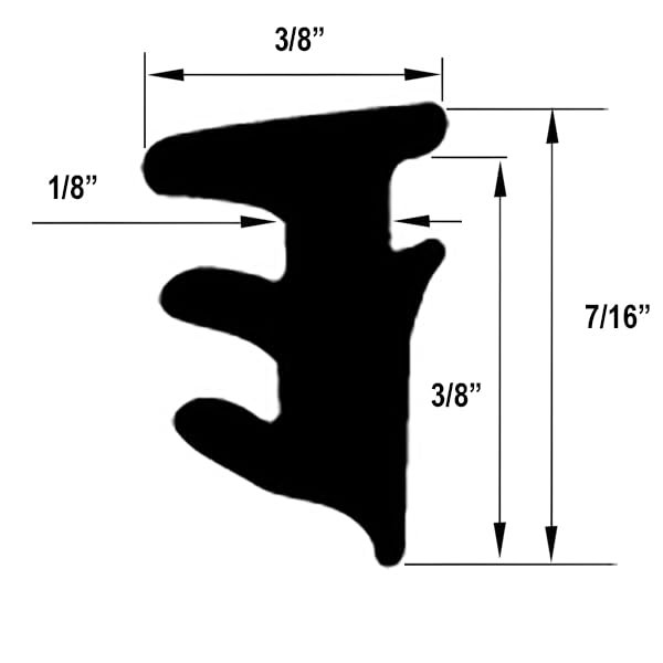 Roll-in Glazing Gasket For Railing Systems And Storefront 3 8 In X 7 16 Black Epdm Rubber Gg119-c