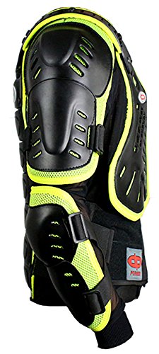 Perrini Green Ce Approved Full Body Armor Motorcycle Jacket Night Visibility