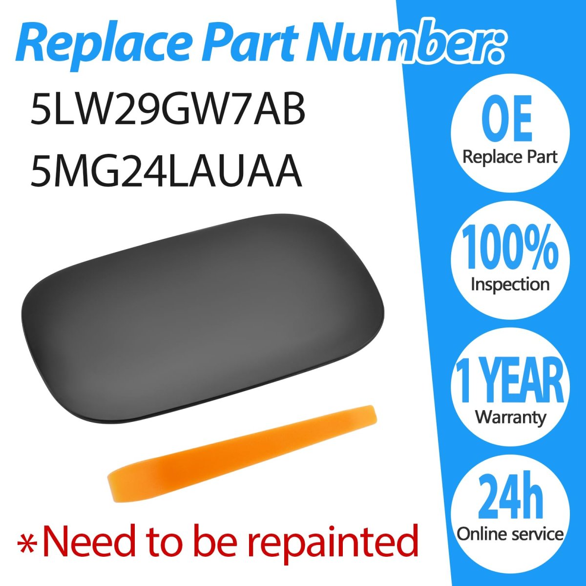 Fuel Tank Cover For 2014 2022 Grand Cherokee And 2020 Durango Black Metal Gas Door Part Number 5lw29gw7ab 5mg24lauaa Model