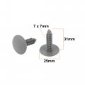Uxcell 5 Pcs 7x7mm Hole Gray Push In Plastic Rivets Car Door Panel Fastener