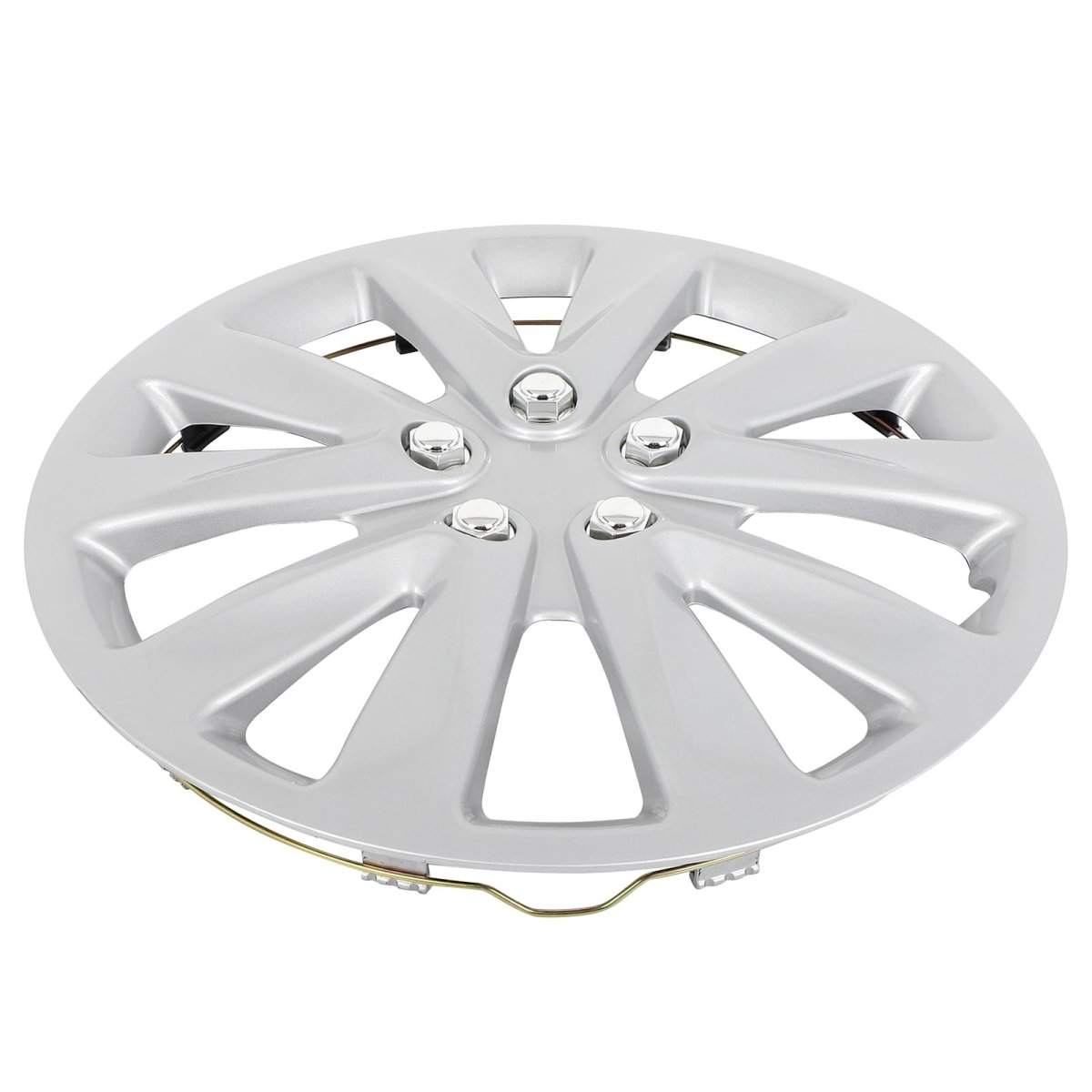 15 In Silver Universal Hubcap Wheel Covers 4 Piece Rim Cover Durable Abs Plastic For Acura Chevrolet Dodge Ford Honda Hyundai