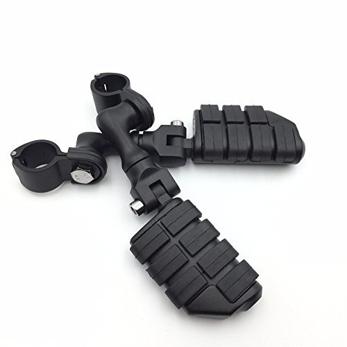 Black Large Adjustable Highway Footpegs Mounting Kit For 1 5 In Engine Guard Frame Tube Goldwing Vtx1300 Shadow Valkyrie