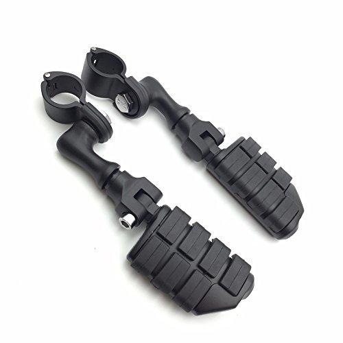 Black Large Adjustable Highway Footpegs Mounting Kit For 1 5 In Engine Guard Frame Tube Goldwing Vtx1300 Shadow Valkyrie