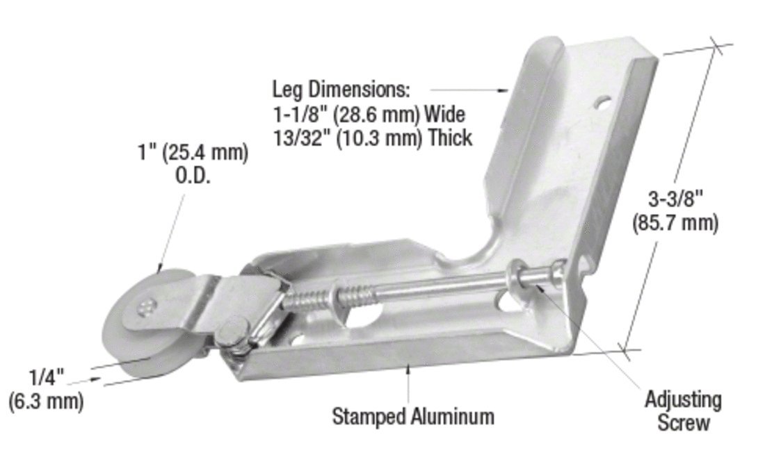 C R Laurence B604 Crl 15 16 Nylon Sliding Screen Door Roller With Stamped Aluminum Corner Insert