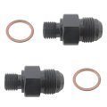 8an Male Flare To 1 4 In Npsm Transmission Cooler Adapter Fitting Aluminum Black 2 Pack For Th350 Th400 700r4 4l60e 200 4r 