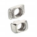 Uxcell Sliding T Slot Nuts M5 Half Round Roll In T-nut For 2020 Series Aluminum Extrusion Profile Carbon Steel Nickel-plated