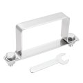 U Shape Square Tube Clamp 80x50mm Shaped Bracket 304 Stainless Steel Strap With Bolt Plate Nuts And Wrench For Pipes Door 
