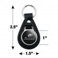 Graphics More Black Leather Ford Bronco Chrome Logo Keychain