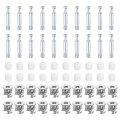 20set 15x14mm Furniture Cam Lock Fitting With 5 8x35mm Dowel Fasteners 3-in-1 Metal Board Connecting Screws Bolts Assortment 