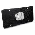 Ipick Image For Honda 3d Chrome Metal Logo On 100 Real Black Carbon Fiber License Plate