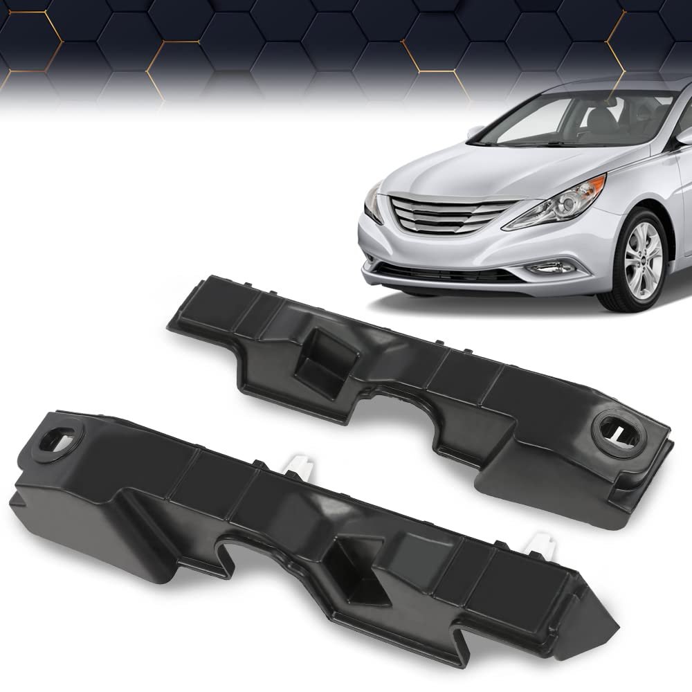 Front Bumper Bracket For 2011 2012 2013 2014 2015 Hyundai Sonata 2 Pcs Left And Right Side Support Black Abs Plastic