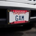 Chicago Blackhawks Grill Stripe License Plate Tag Frame 