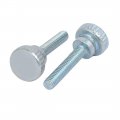 Uxcella M4x20mm Carbon Steel Flat Knurled Head Fully Threaded Thumb Screw Bolt 12pcs