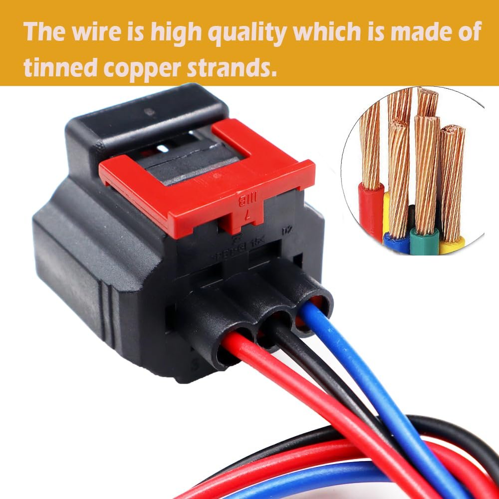 3 Pin Ignition Coil Connector Harness For Ram 1500 68238603aa 5149199aa 56029129af Pigtail Plug 11 8 In Copper Wire Waterproof