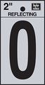 Hy-ko Rv-25 O 2 Black Vinyl Self-stick Reflective Letter 