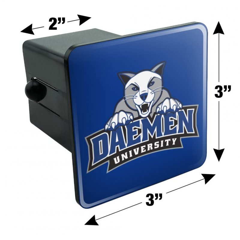 Daemen College Primary Logo Tow Trailer Hitch Cover Plug Insert 2