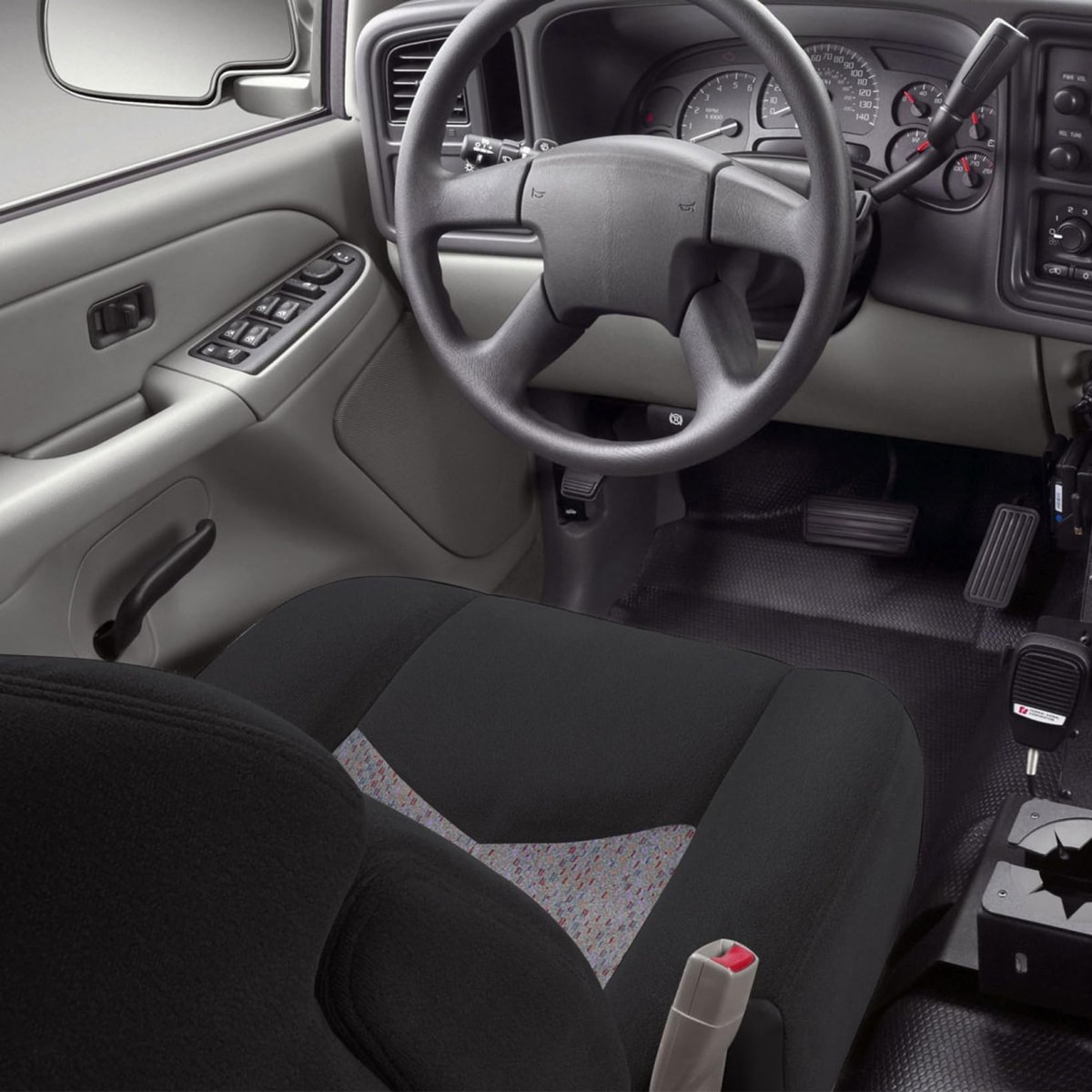 Driver Bottom Seat Cover For Chevy Silverado 1500 2500 3500 2003 2007 Dark Gray Cloth Replacement Custom Fit Front