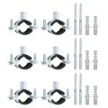 6 Pcs Adjustable Pipe Bracket Clamp 1 25mm Wall Ceiling Mount Split Ring Hanger Galvanized Iron Strap Support With Screw 