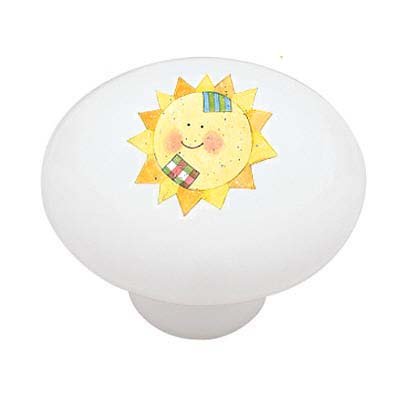 Patchwork Sun Decorative High Gloss Ceramic Drawer Knob