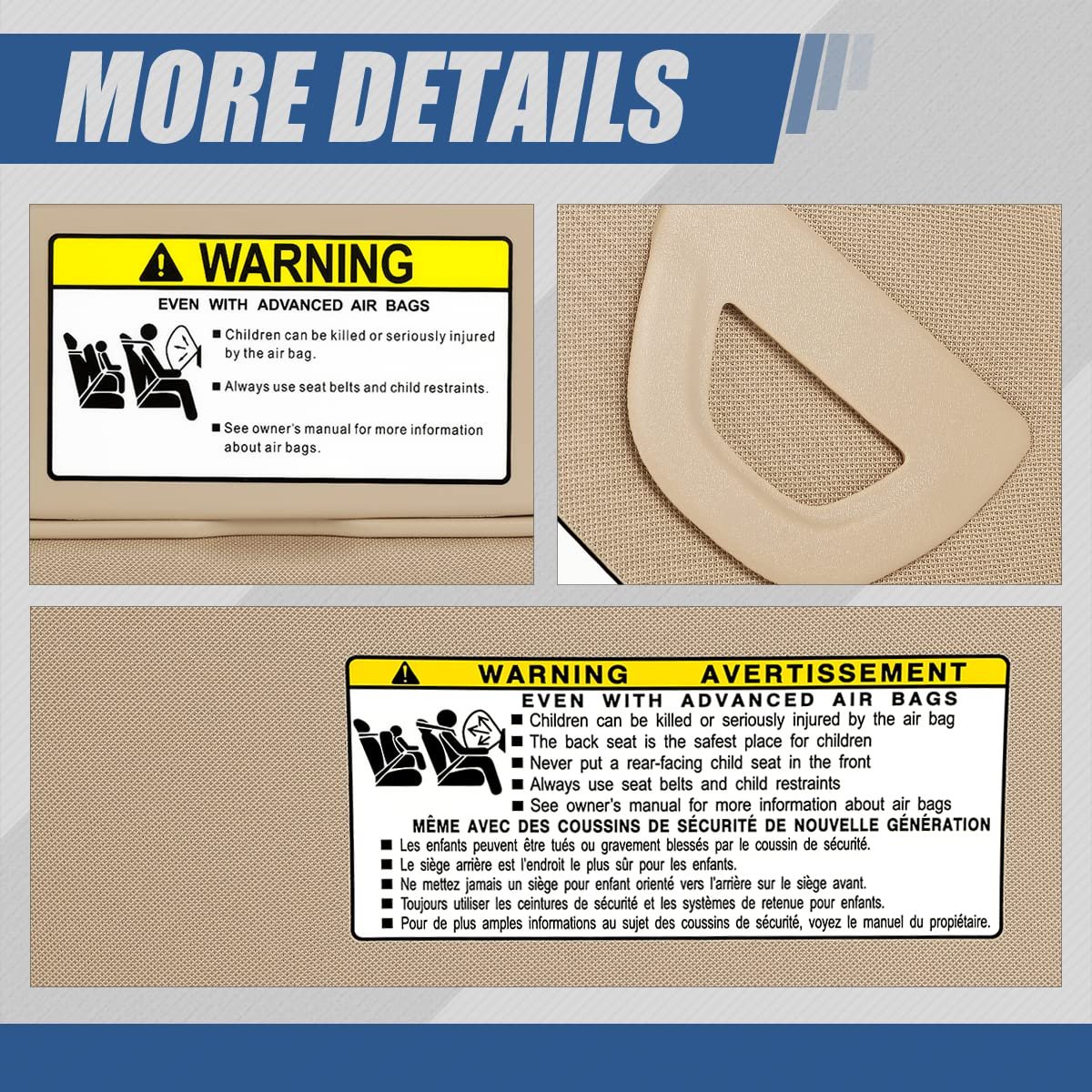 Auto Dynasty Factory Style Sun Visor Sunshade With Mirror And Vanity Light For Honda Accord 08-12 Driver Left Side Tan