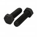 Uxcella 8 Grade M12x40mm Full Threaded Left Hand Thread Hex Head Bolt Black 2pcs