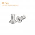 Uxcell 8-32x3 8 Flat Countersunk Head Socket Cap Screws 50pcs 304 Stainless Steel Hex Full Thread Bolts