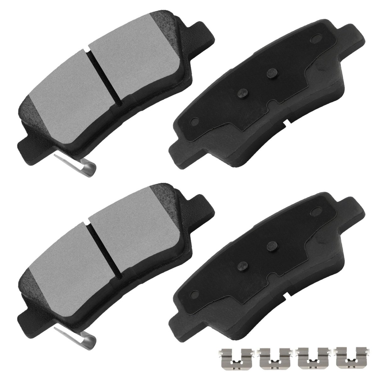 D1812 Rear Ceramic Disc Brake Pads With Hardware For Hyundai Accent Elantra Ioniq Venue And Kia Niro Rio Rondo Soul