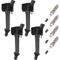 4 Ignition Coils With Iridium Spark Plugs Pins Packs Fits For Buick Cascada 1 6l 2016-2019 Coil And Replaces Uf821