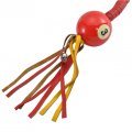 36 In Leather Motorcycle Get Back Whip For Handlebar Fringed Biker With Pool Ball Yellow And Red