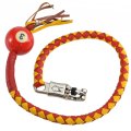 Dream Apparel 36 Leather Motorcycle Get Back Whip For Handlebar Fringed Biker With Pool Ball Yellow And Red 
