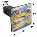 Giraffe Family African Animals Pattern Tow Trailer Hitch Cover Plug Insert