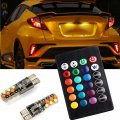 Otpoutopa Car T10 Rgb Led Bulb Width Light With Remote Control W5w 194 168 2825 Strobe 16 Colors Cob Wedge For Interior Map