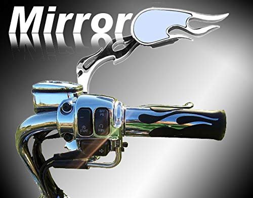 Pair Of Motorcycle Mirrors Chrome Plated W Sky Blue Color Mirror Left And Right Set Fit All With 8mm 10mm Thread Gp Thunder